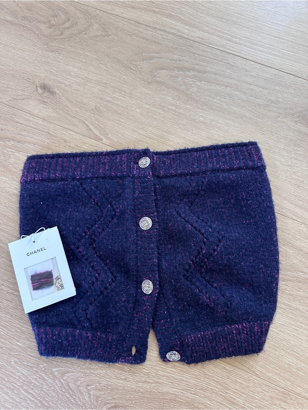 CHANEL Plum Knit Tube Top -brand new